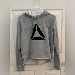 Reebok sweatshirt, cropped with hoodie. Size S.